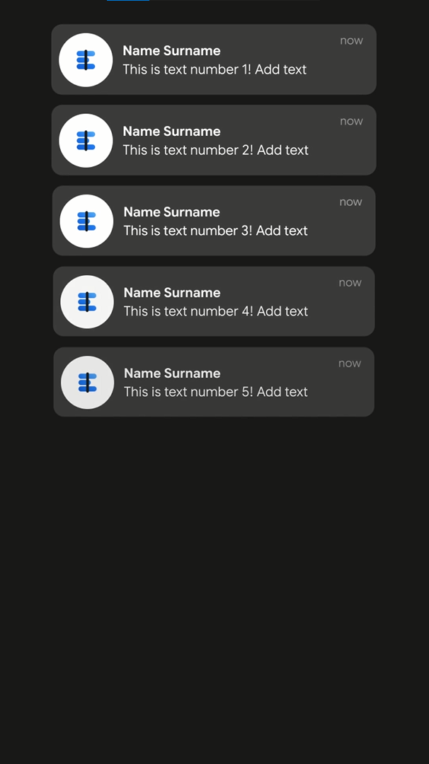 Chat Message Notification Stack